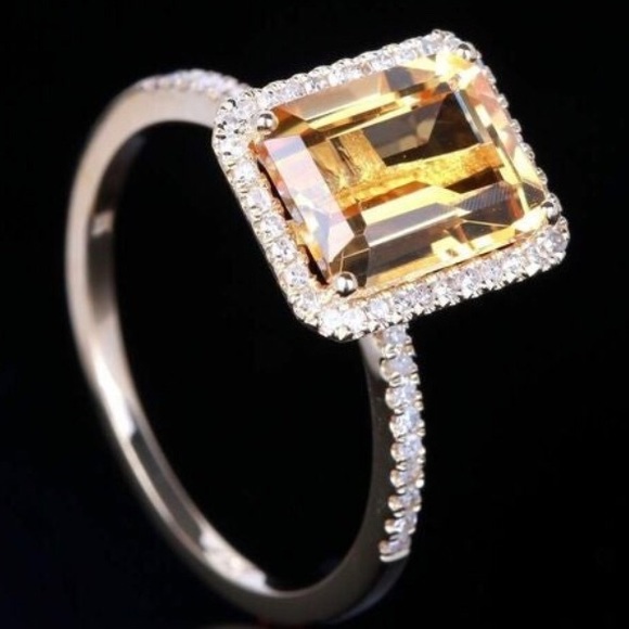 🆕 Coming Soon Yellow Crystal Sterling Silver Ring - Picture 3 of 3